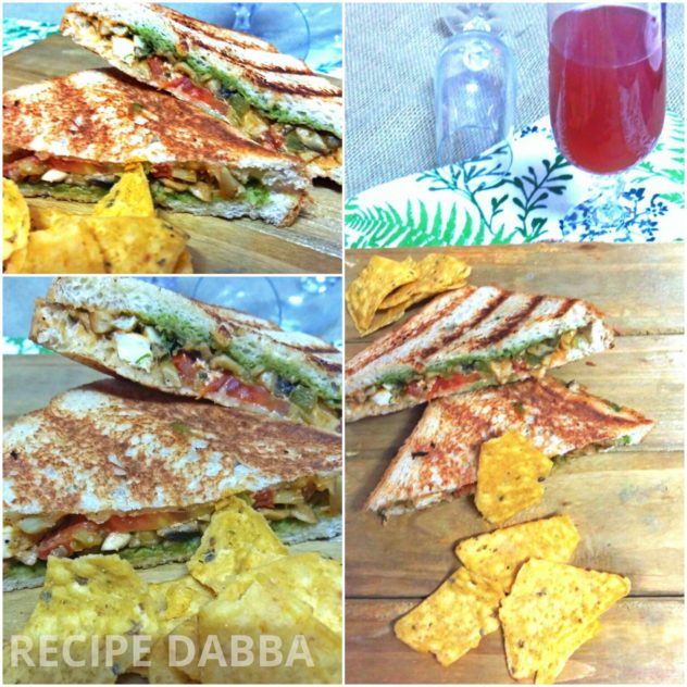 Paneer and Mushroom Sandwich